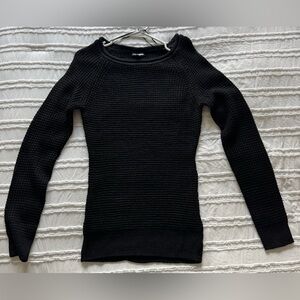 Fashion Nova Black Crew Neck Sweater Textured Knit
